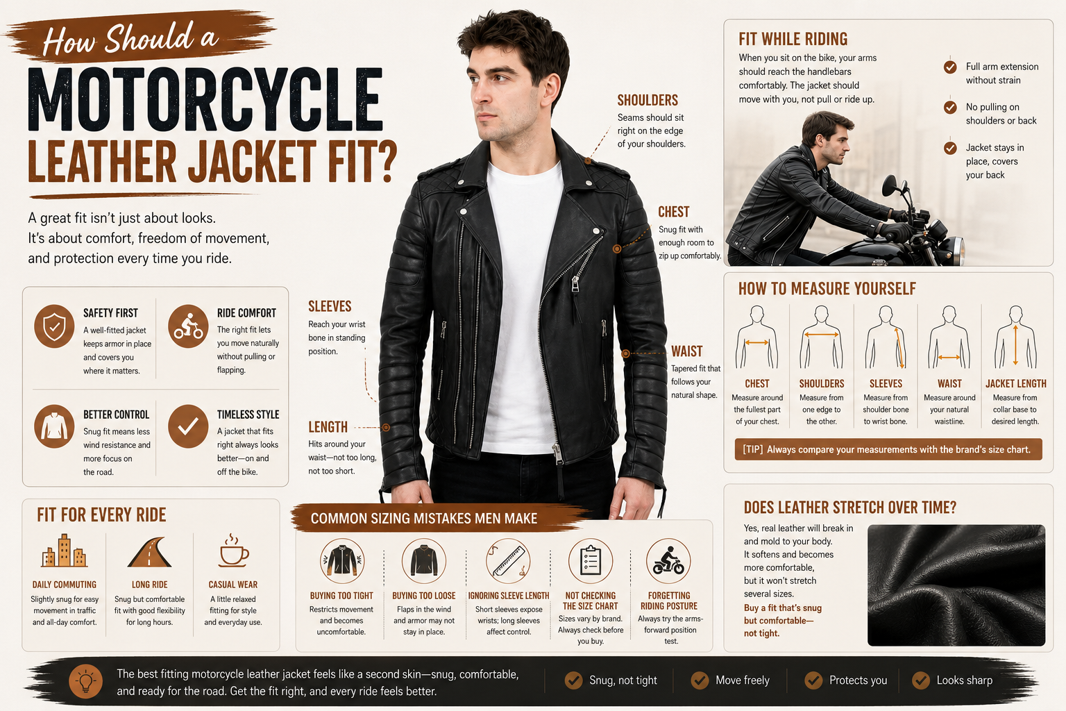 How Should a Motorcycle Leather Jacket Fit?