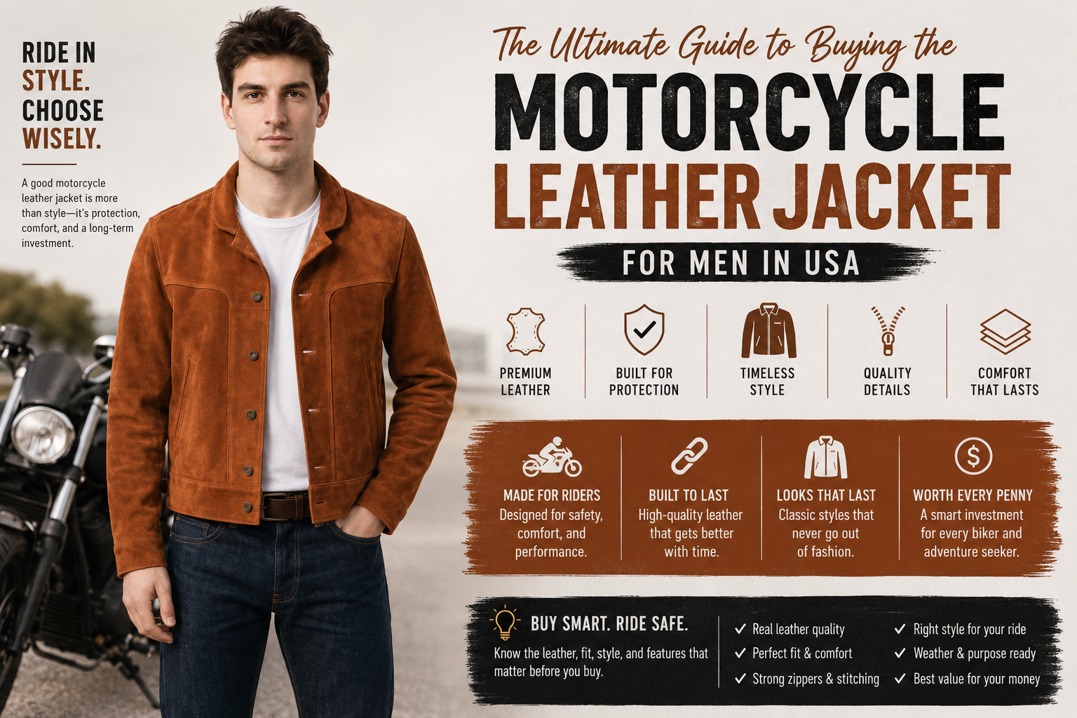 Motorcycle Leather Jacket Buying Guide for Men in USA