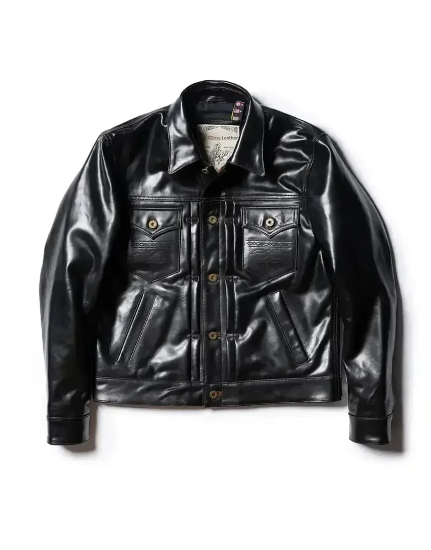The Convoy 25 Leather Jacket made from premium leather with a modern stylish design for men by Gloss Leather