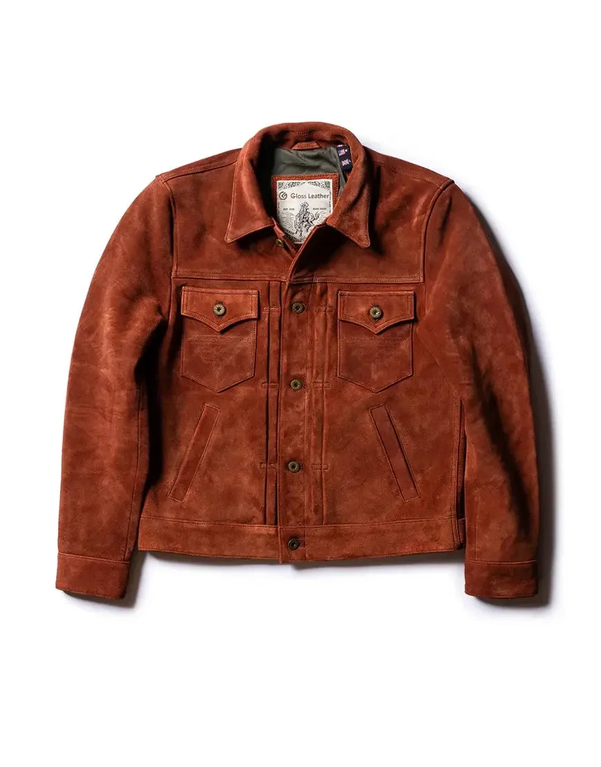 The Convoy Copperhide Leather Jacket in premium cowhide leather with stylish biker design for men