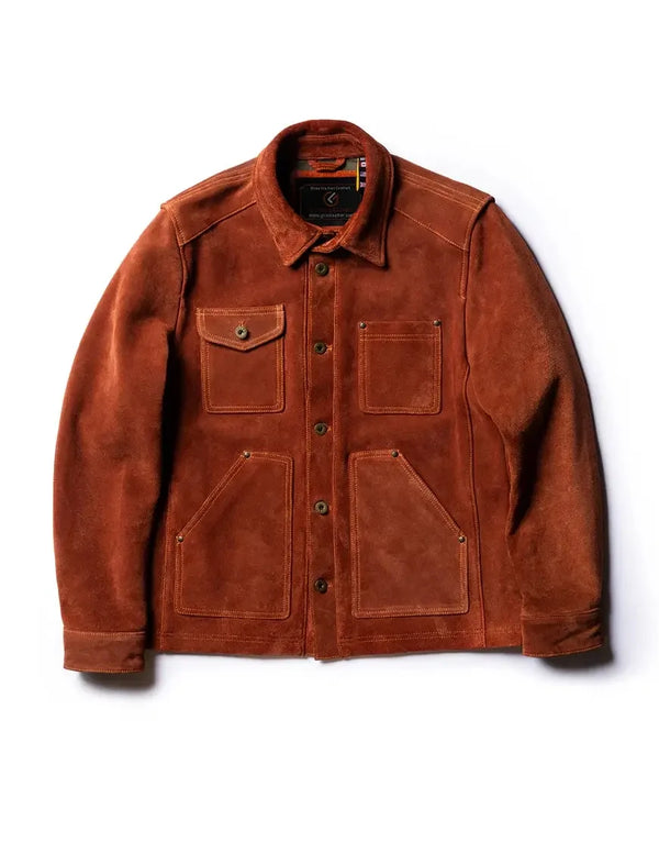 Field Jacket Copperhide Roughout Cowhide premium leather jacket for men in roughout finish by Gloss Leather