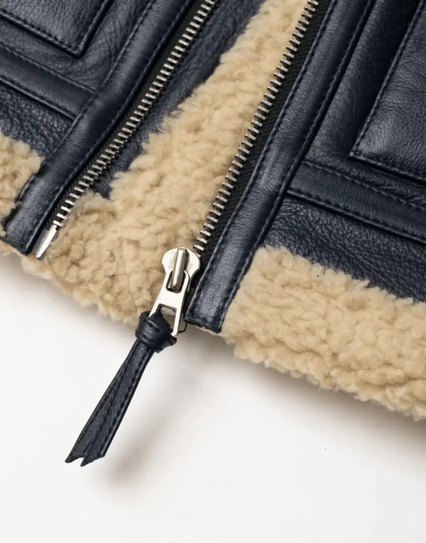 Grimshaw Black leather jacket for men