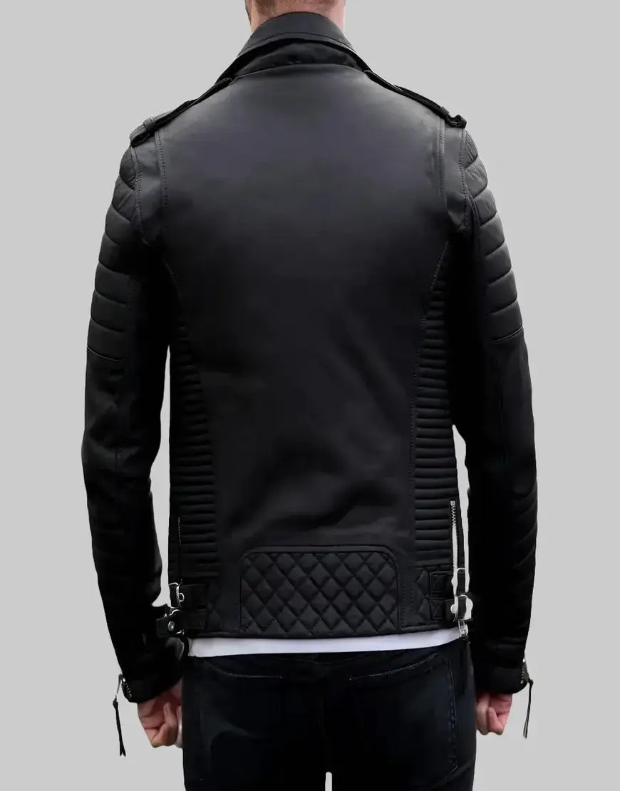 boys Black Genuine Leather Jacket