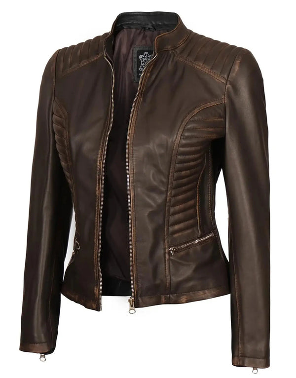 Brown Motorcycle Leather Jacket
