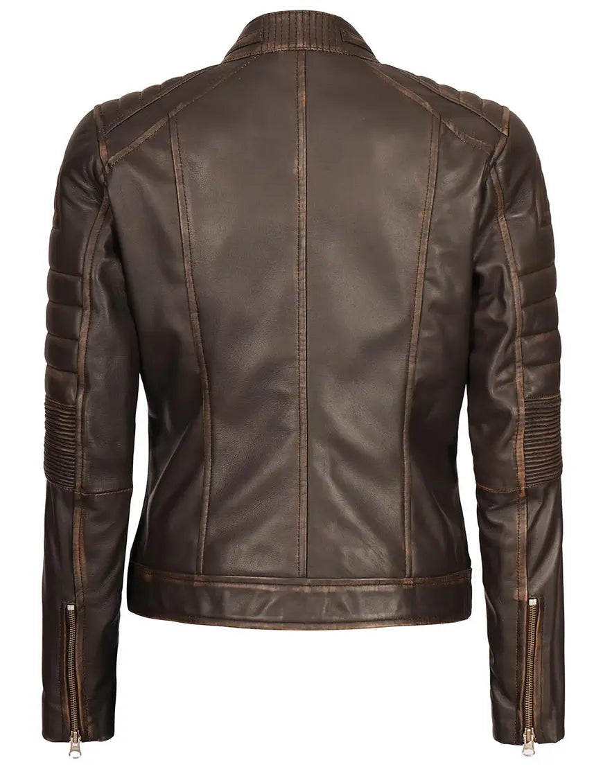 Austin brown leather jackets for female