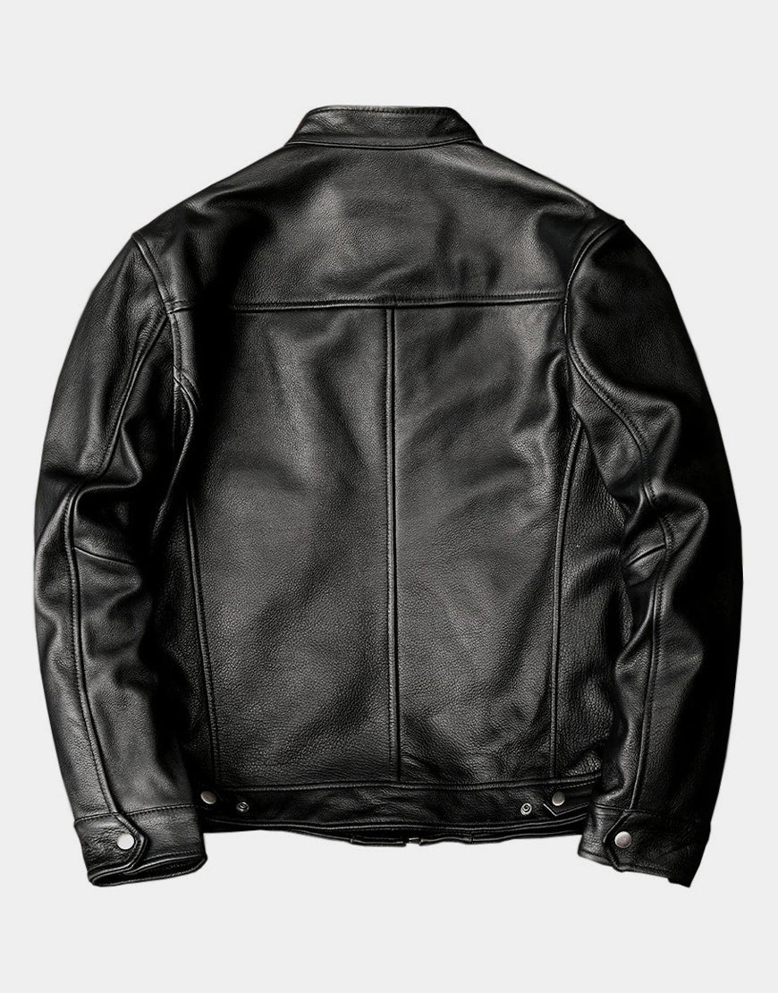 Cowhide Black Leather Jacket For Men by GL
