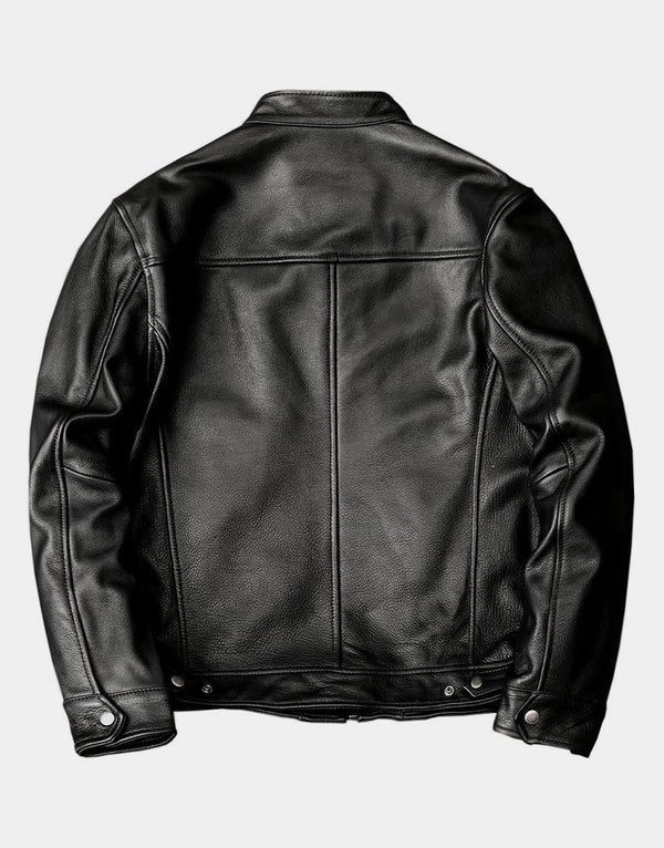 Cowhide Black Leather Jacket For Men by GL