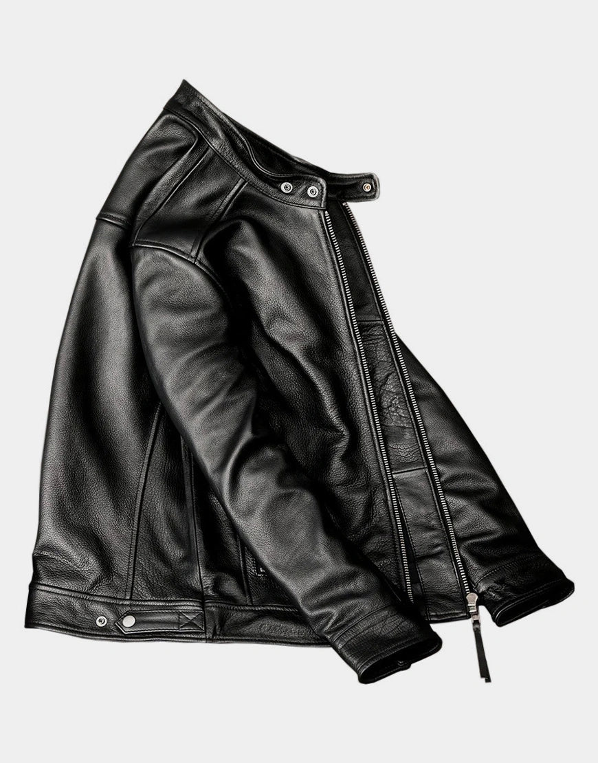 Cowhide Black Leather Jacket by GL