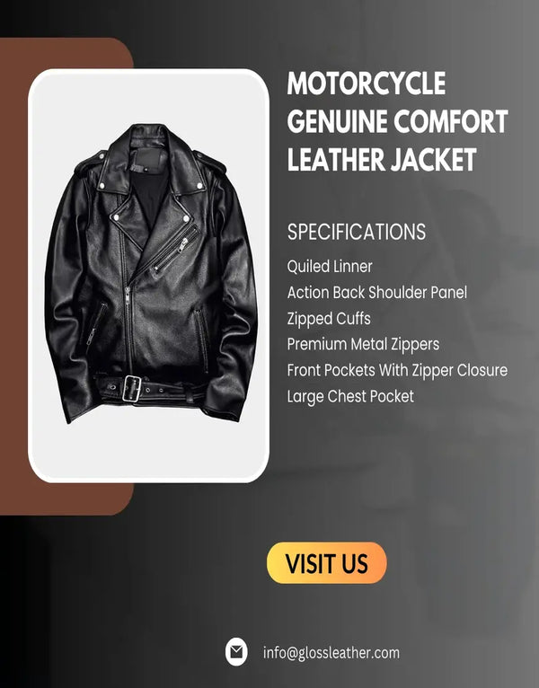 GL's Motorcycle Rivets Genuine Leather Vest for male