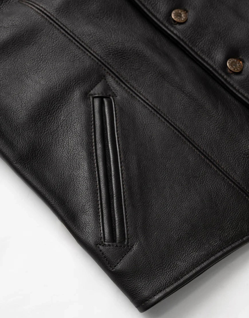 High Noon Leather Vest by Gloss Leather for men