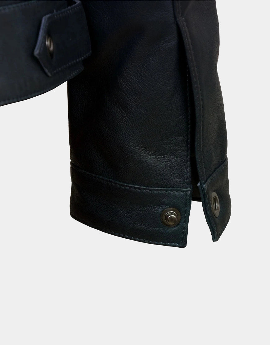 Black Denim Style Tilly Leather Jacket for girls