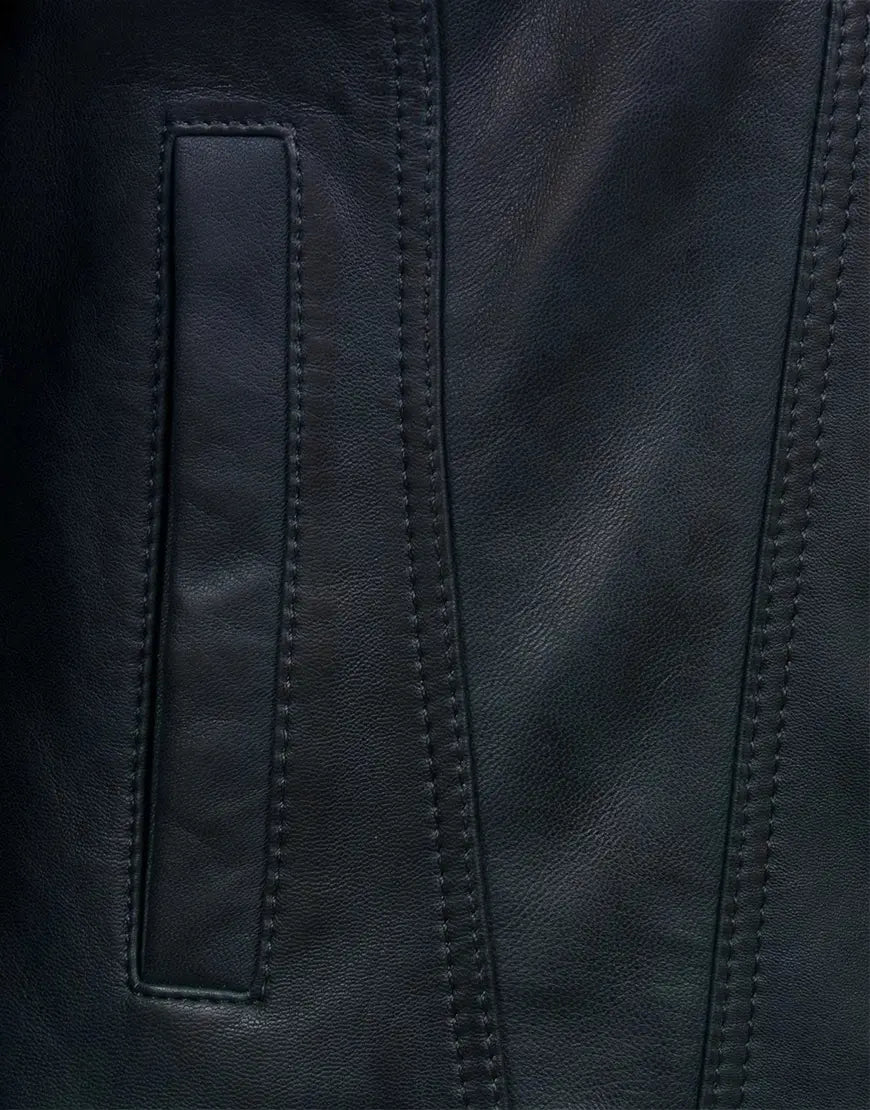 Black Denim Style Tilly Leather Jacket for women for female