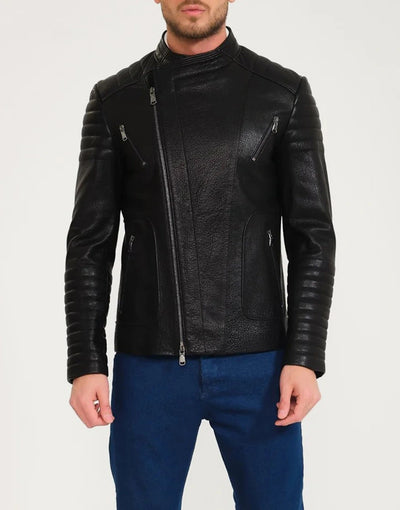 Men Black Leather Jacket by Gloss Leather