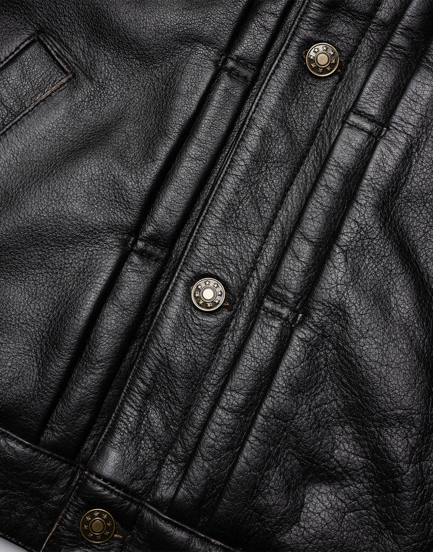 rugged Black biker jacket for men
