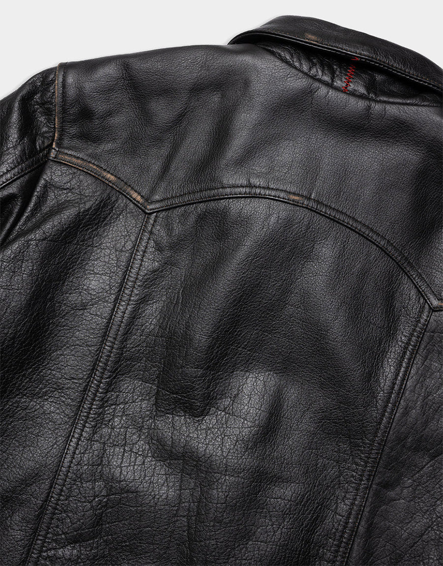 rugged Black biker jacket for men