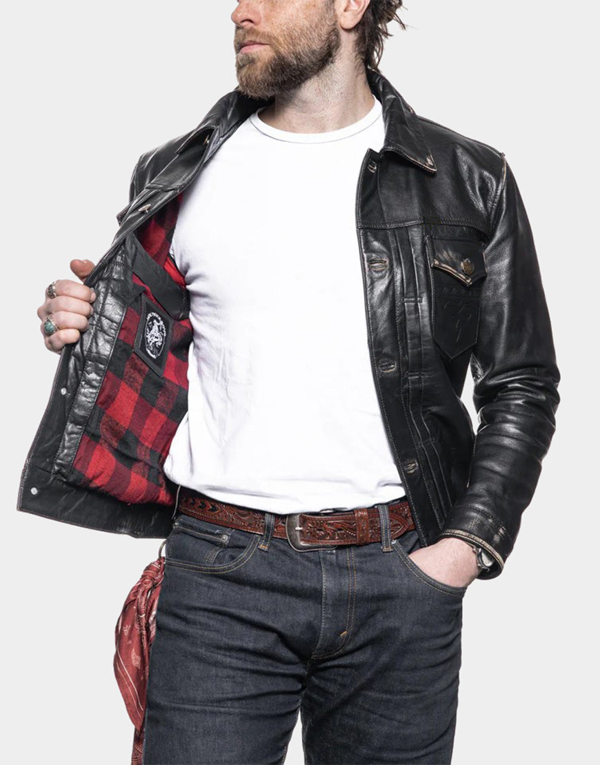 rugged black biker jacket for boys