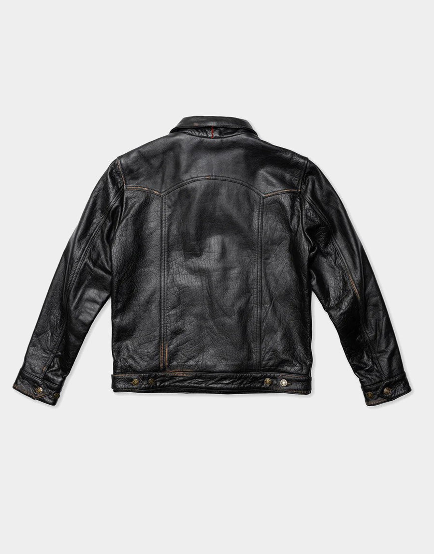 rugged black biker jacket for male