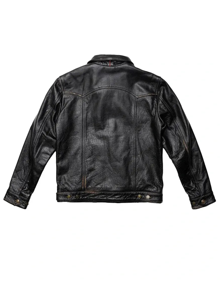 Men Black leather jacket