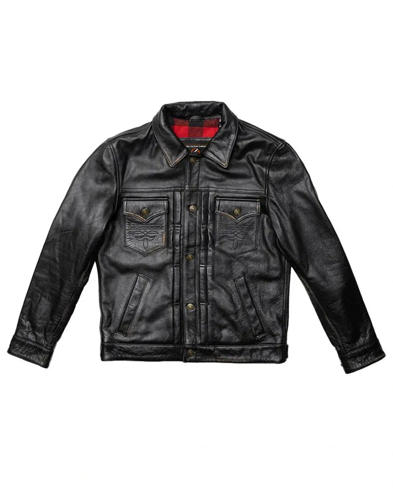 Black leather jacket
