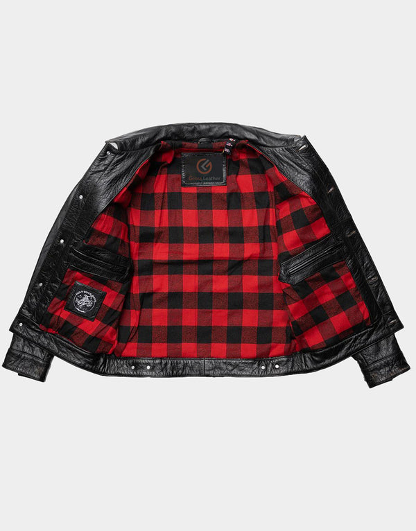 rugged Black biker jacket for men