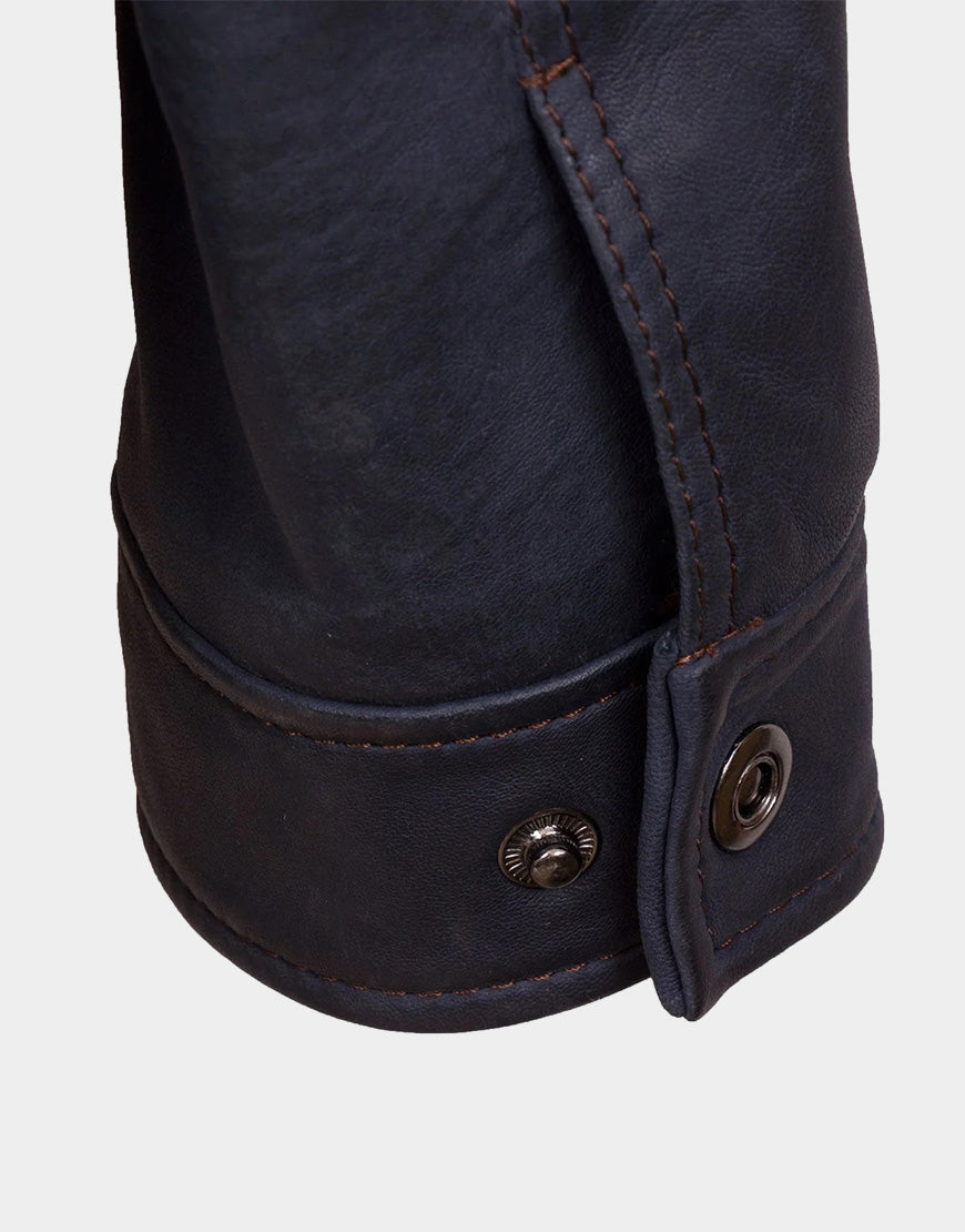 Elvis blue denim leather jacket