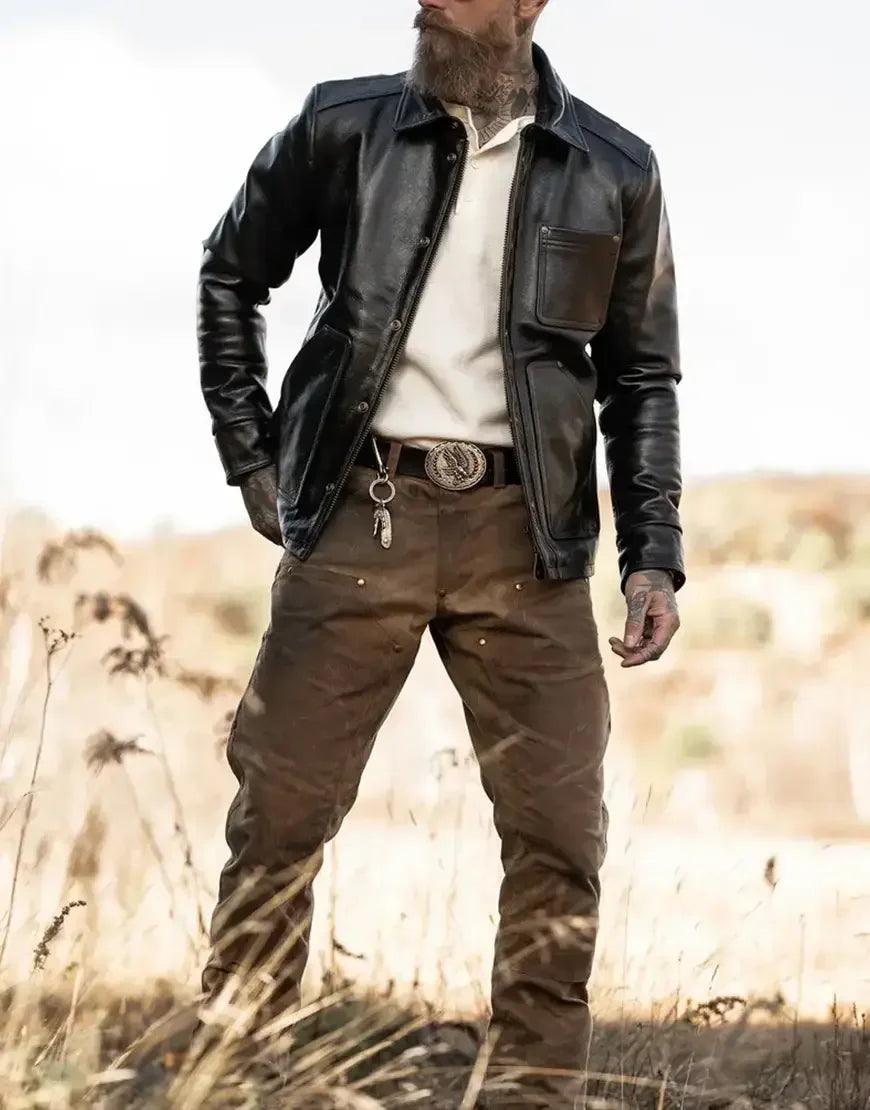 Men Vanguard Leather Jacket by Gloss Leather