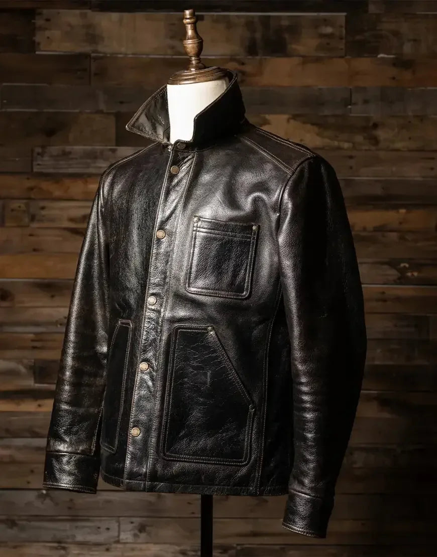 Men Vanguard Leather Jacket by Gloss Leather