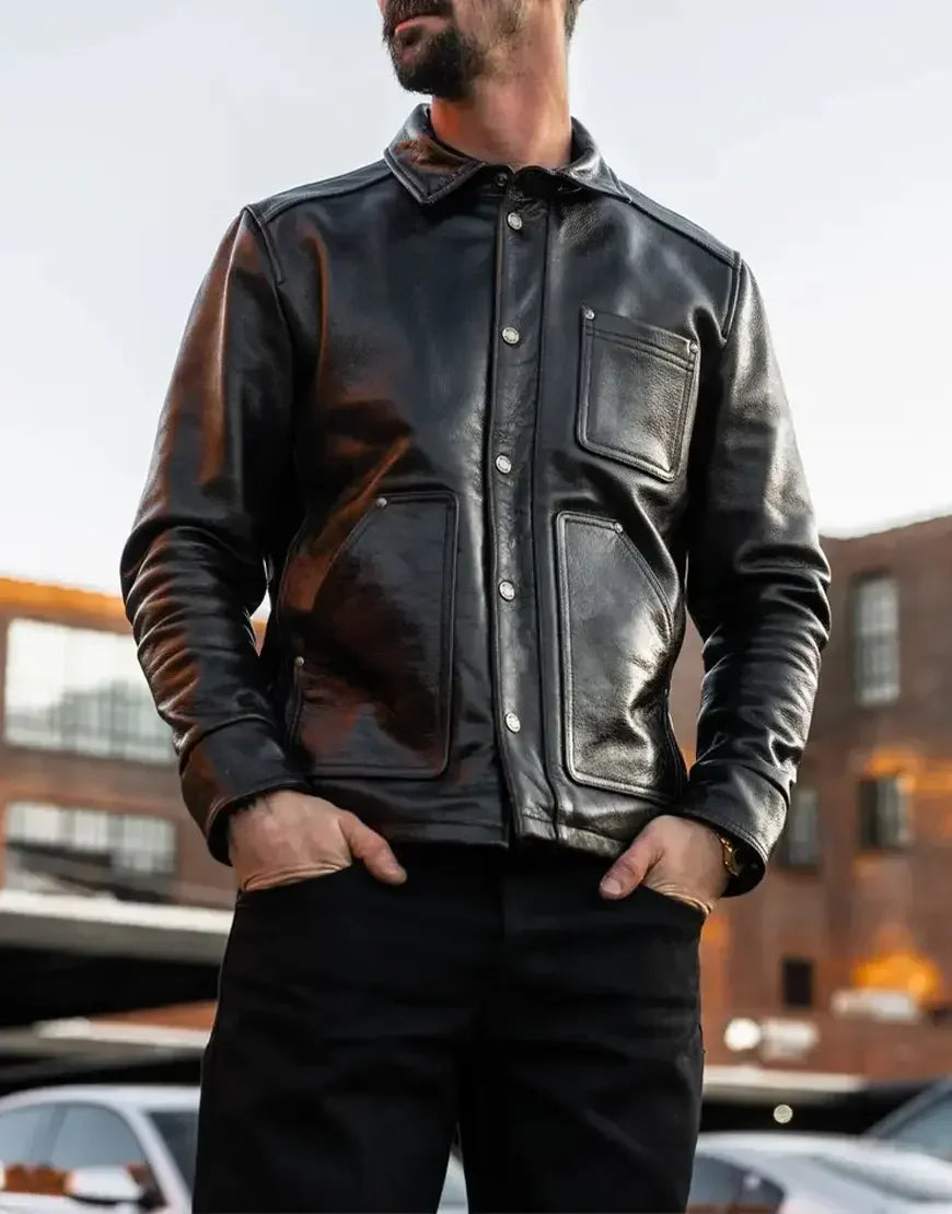 Men Vanguard Leather Jacket by Gloss Leather