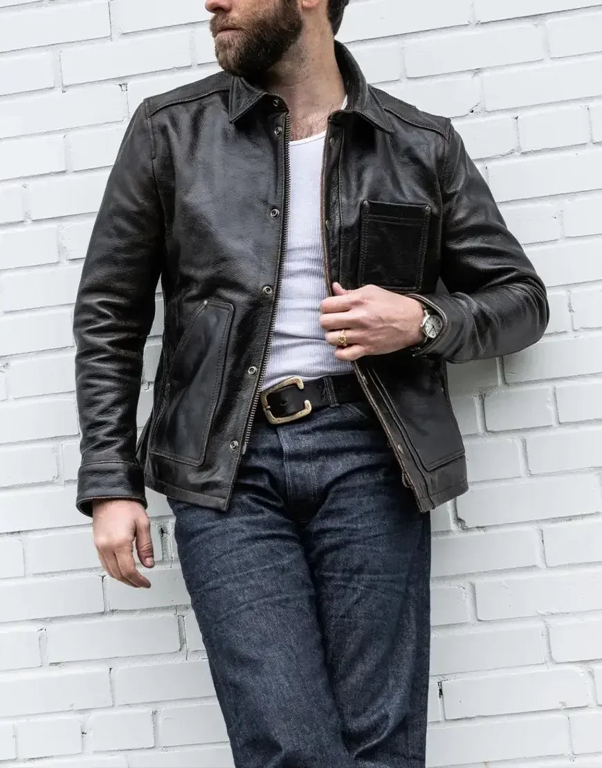 Men Vanguard Leather Jacket by Gloss Leather
