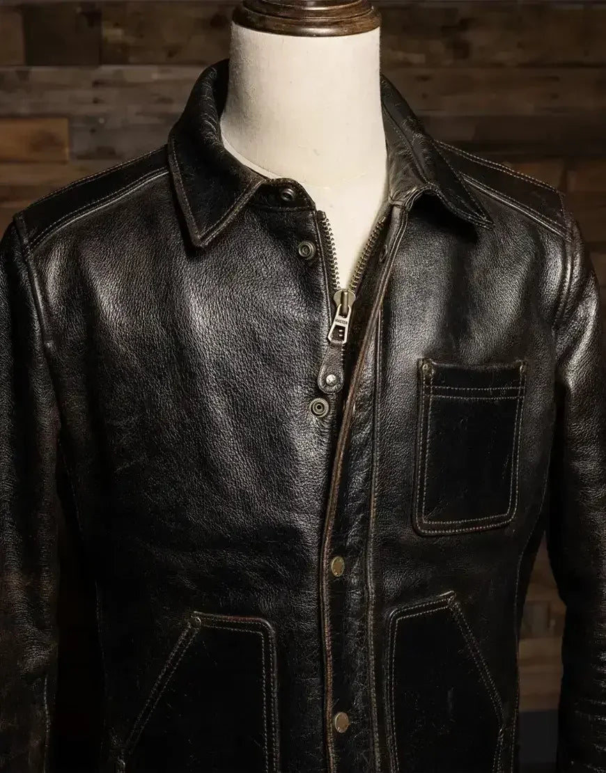 Men Vanguard Leather Jacket by Gloss Leather