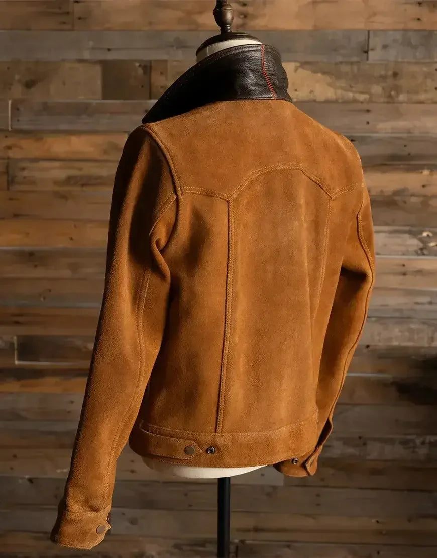 Full-Grain Brown Cowhide Leather Jacket