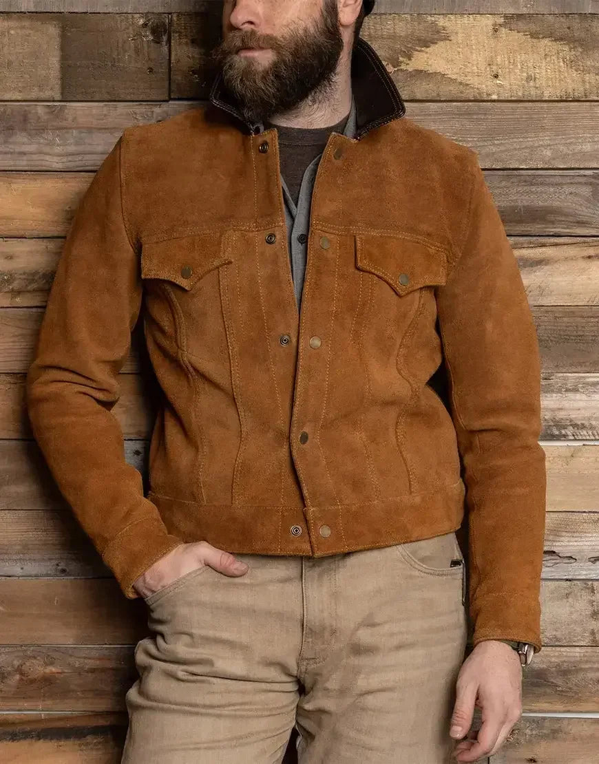 Full-Grain Brown Cowhide Leather Jacket