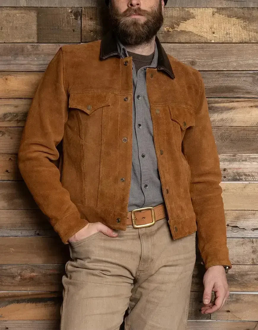 Full-Grain Brown Cowhide Leather Jacket