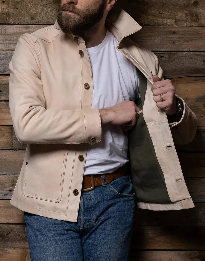 Natural Field Leather Jacket