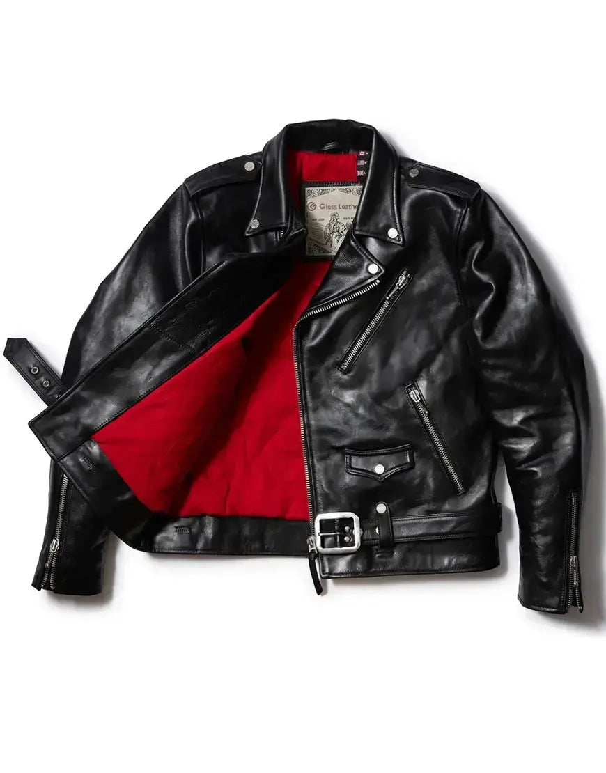 The Tombstone Men’s Black Leather Biker Jacket