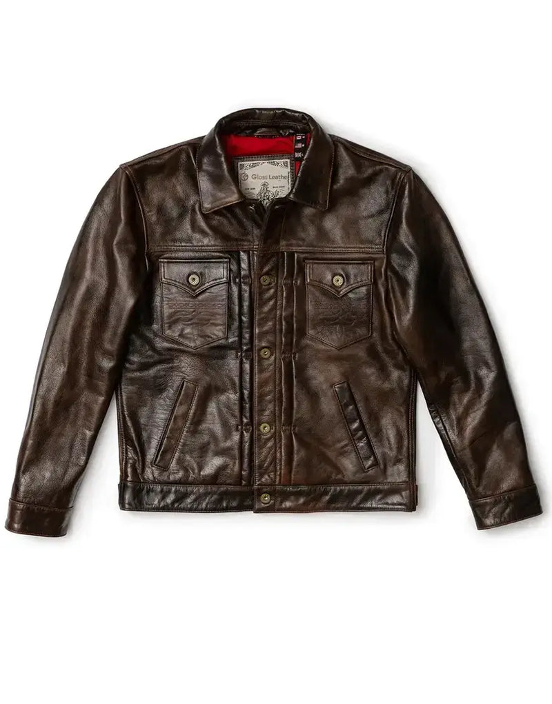 The Convoy Rust – Rugged Leather Jacket