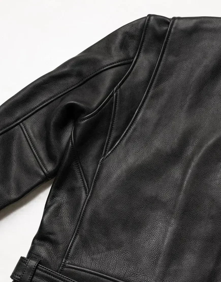 Nova Double Rider Black Leather Jacket