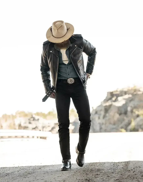 Nova Double Rider Black Leather Jacket