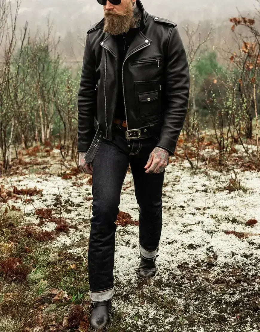 Nova Double Rider Black Leather Jacket