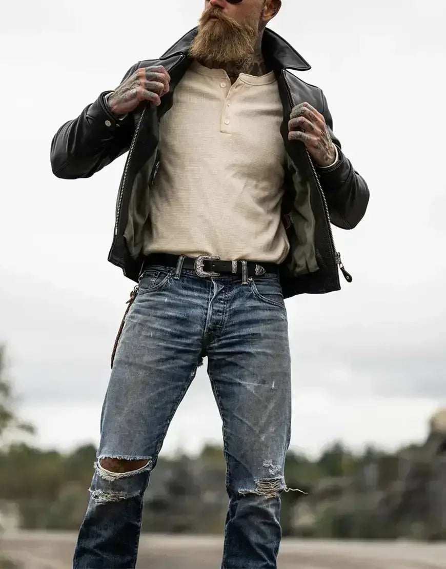 Gloss Leather - Bonneville Half Belt Jacket