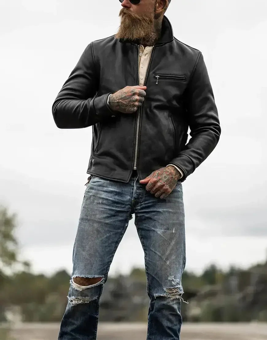 Gloss Leather - Bonneville Half Belt Jacket