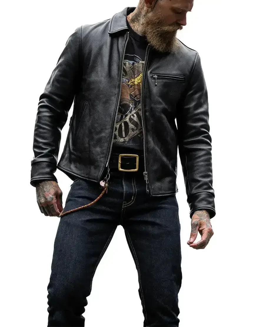 Gloss Leather - Bonneville Half Belt Jacket