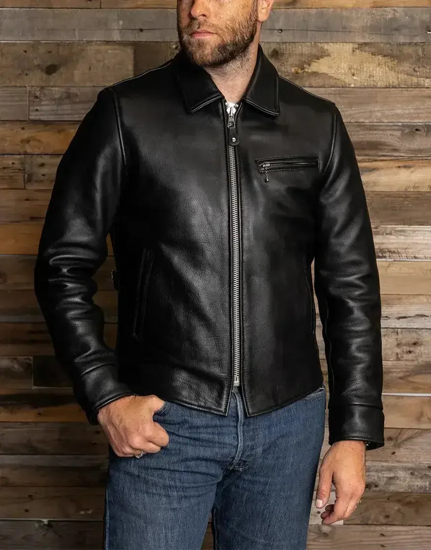 Gloss Leather - Bonneville Half Belt Jacket