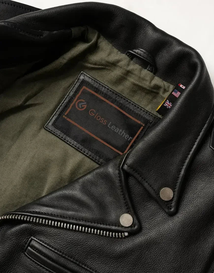 Widowmaker Black Motorbike Leather Jacket for Men