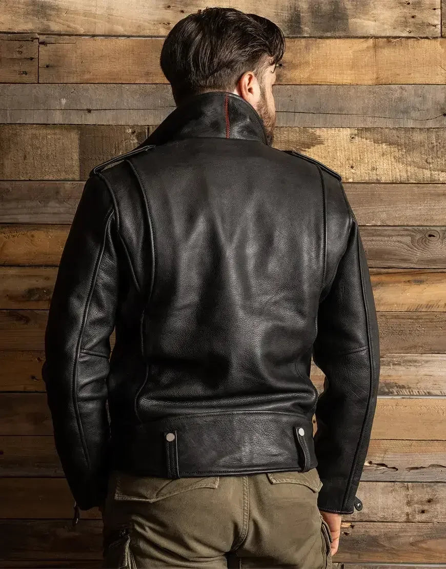 Widowmaker Black Motorbike Leather Jacket for Men