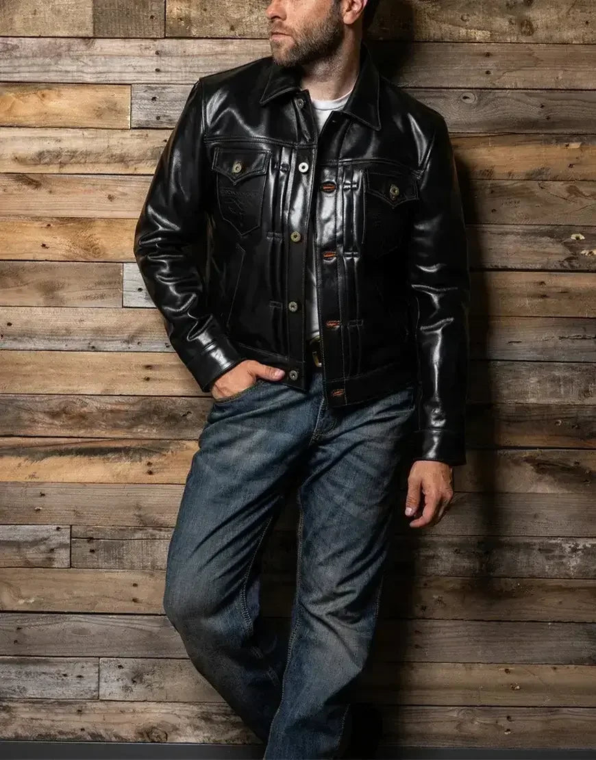 The Convoy 25 Black Leather Jacket