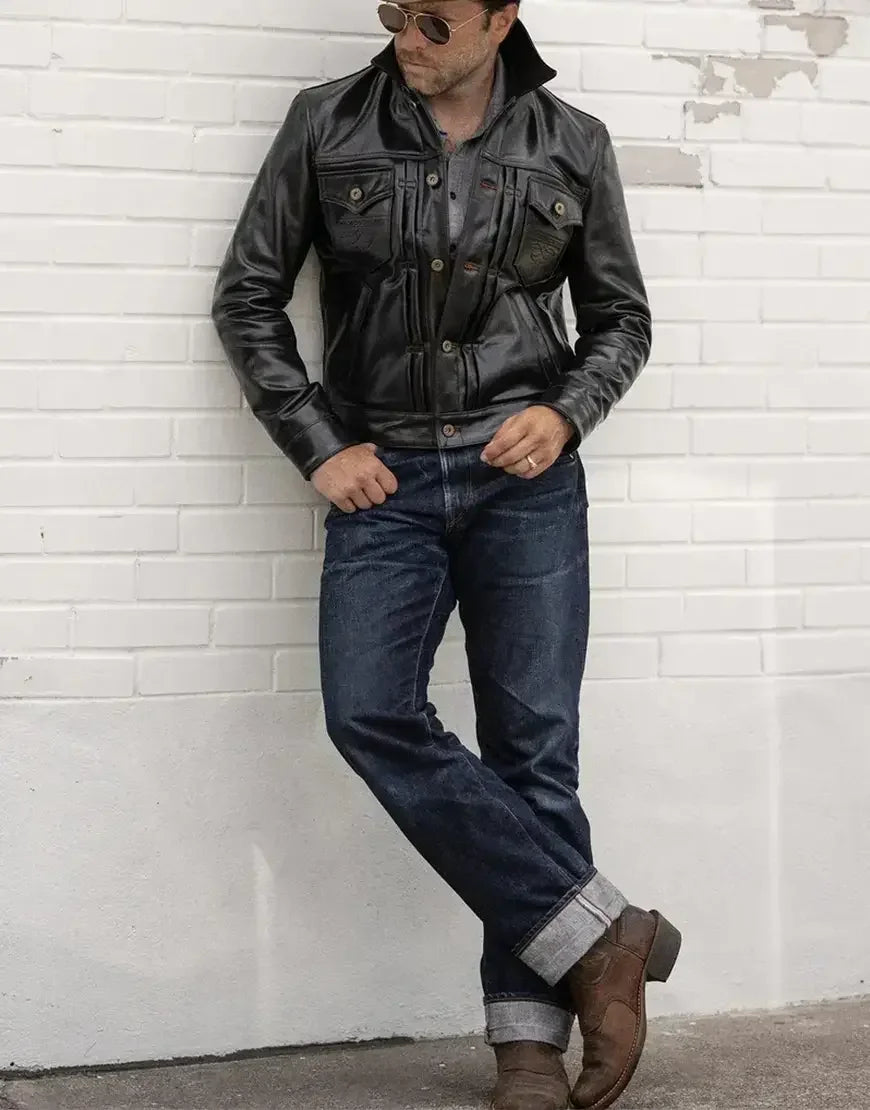 The Convoy 25 Black Leather Jacket