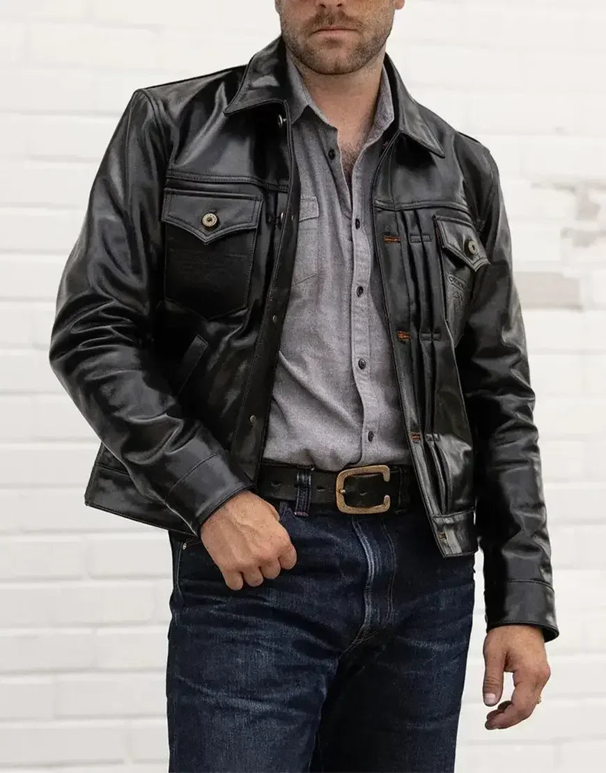 The Convoy 25 Black Leather Jacket