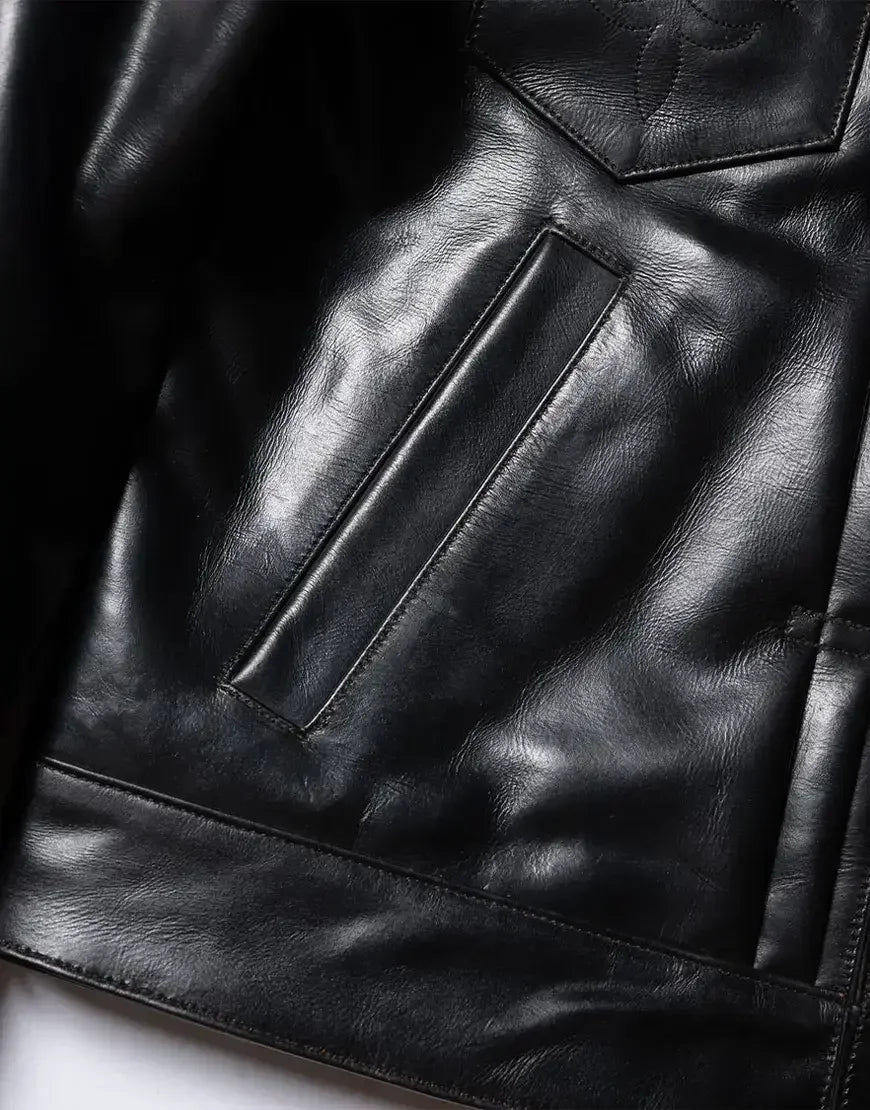 The Convoy 25 Black Leather Jacket