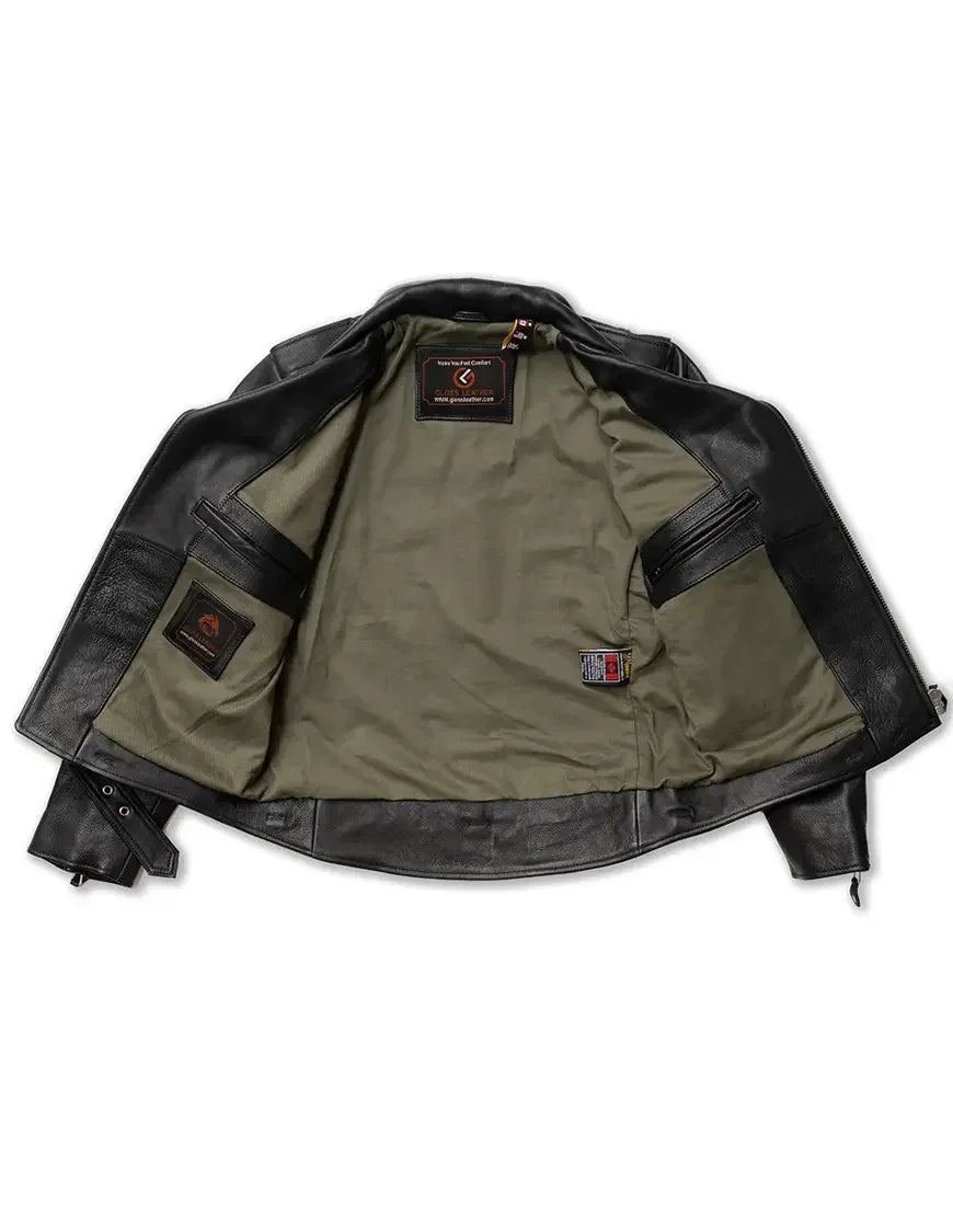 Nova Double Rider Black Leather Jacket